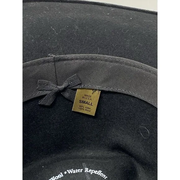 Stetson Crushable Wool Felt Outback Cowboy Hat Size S Black Woven Band Silver - Picture 11 of 13